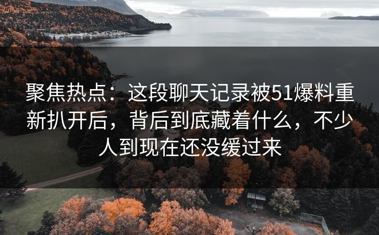 聚焦热点：这段聊天记录被51爆料重新扒开后，背后到底藏着什么，不少人到现在还没缓过来